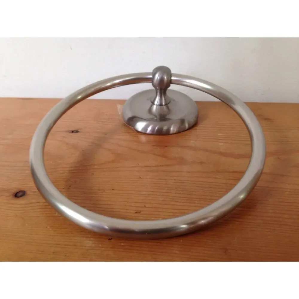 Brushed Chrome Satin Nickel Wall Mount Ready Bathroom Hand Towel Hook Loop